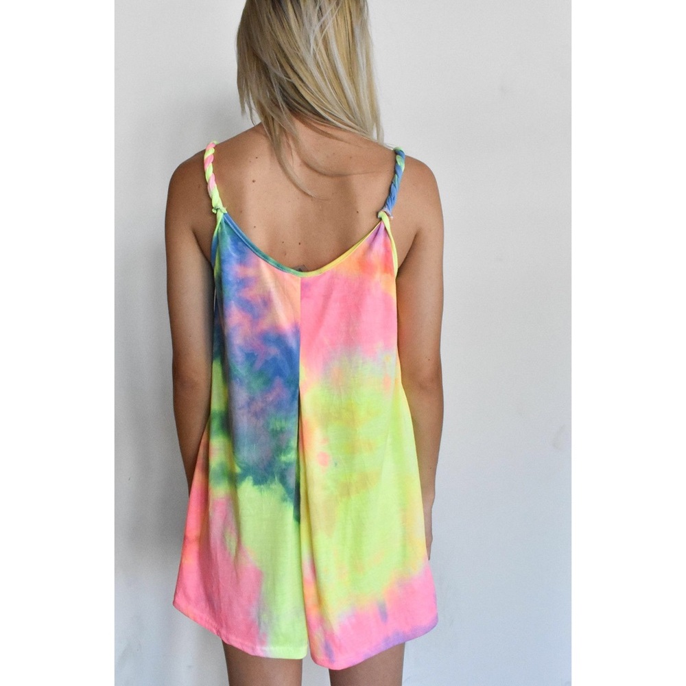 Neon Tie Dye Mini Dress